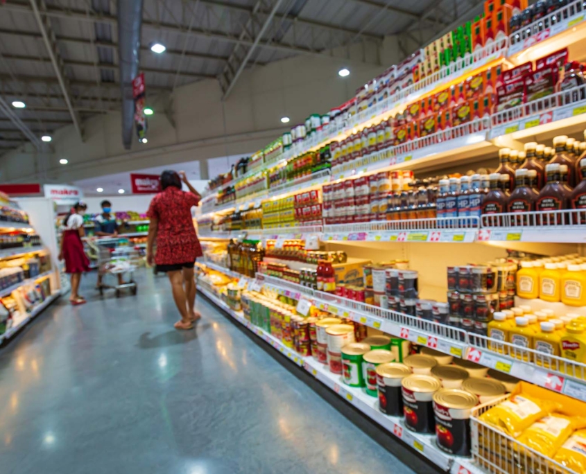 View Of Consumer Packaged Good In Cold Food Aisle
